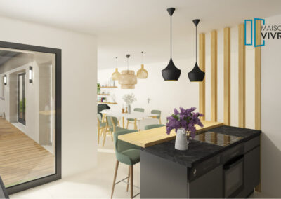 TERRAIN AVEC VUE ET PROJET DE MAISON MODERNE DE PLAN-PIED A COGNY (69640)