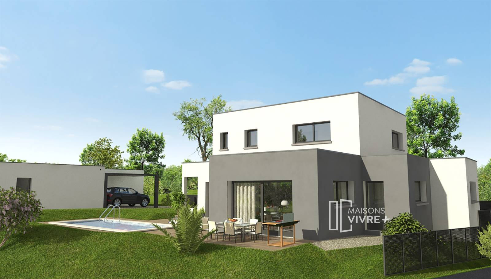 Maison contemporaine dans l'ouest Lyonnais