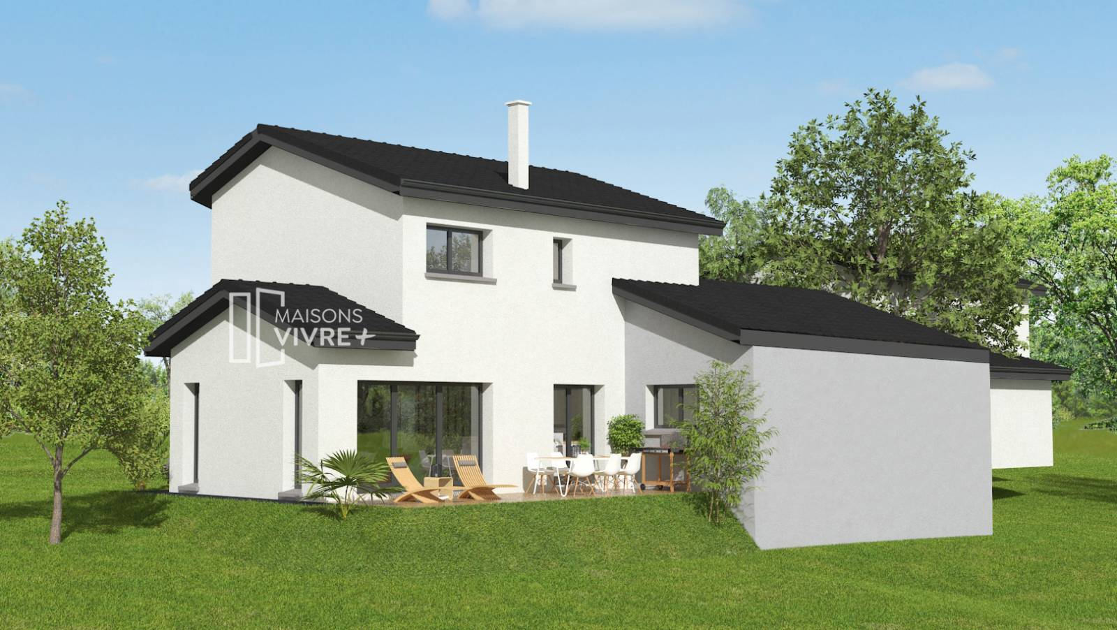 Maison traditionnelle avec tuiles foncées
